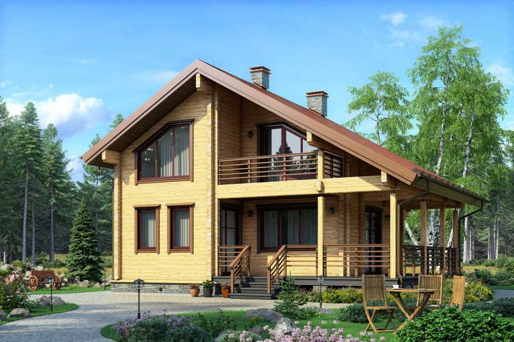Дома из бруса с террасой: проекты домов из клееного профилированного бруса с верандой, двухэтажные дома с балконом и другие варианты