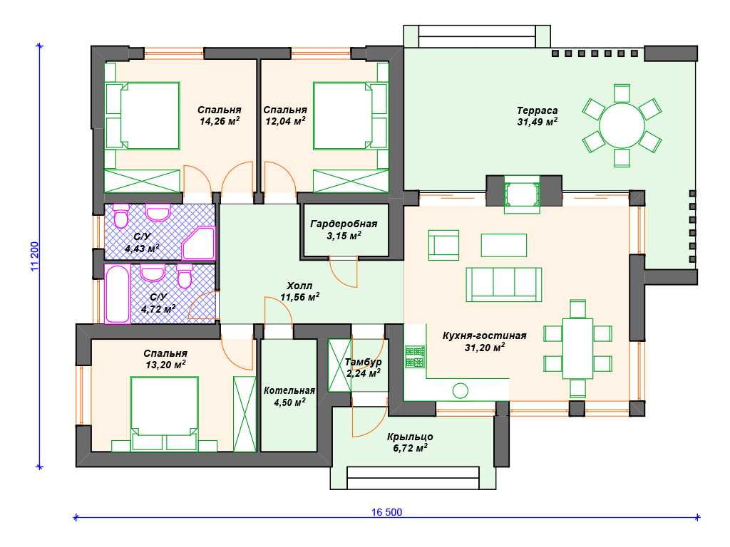Проекты домов 6 на 9: выбор материала, этажности и планировки дома