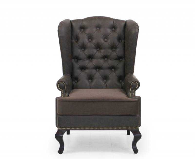 Кресло в английском стиле (18 фото): кожаные модели с высокой спинкой, подголовником и «ушами»