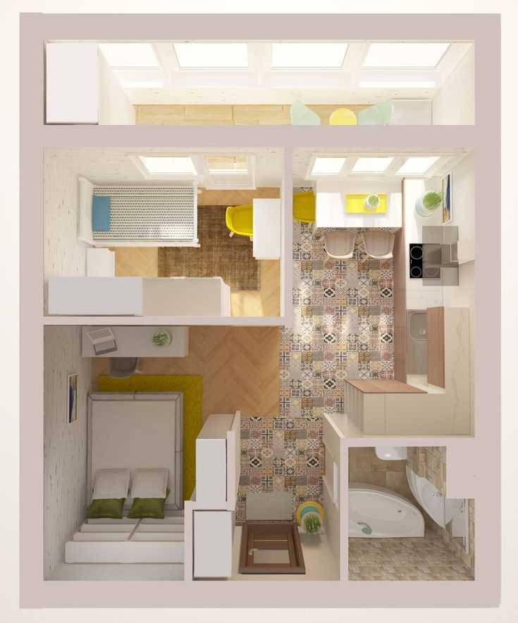 Дизайн однокомнатной квартиры 34 кв. м. - 110 фото лучших вариантов интерьера