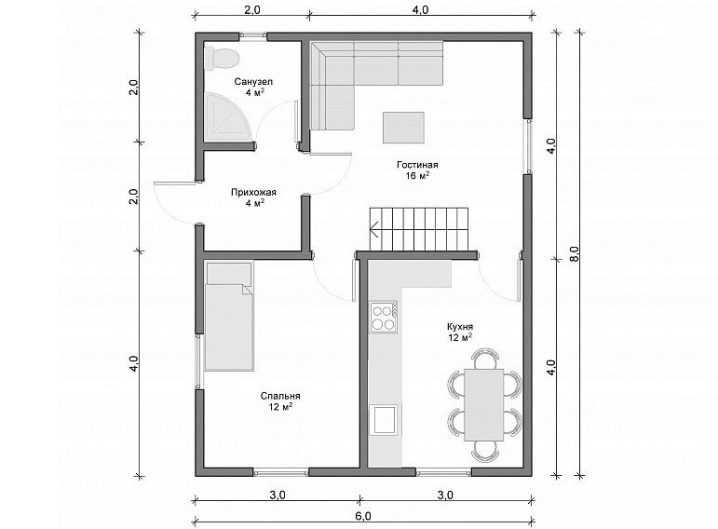 Планировка дома 8 на 8: самые удачные варианты на 1 и 2 этажа