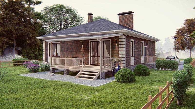 100 вариантов: одноэтажные дома с террасой на фото